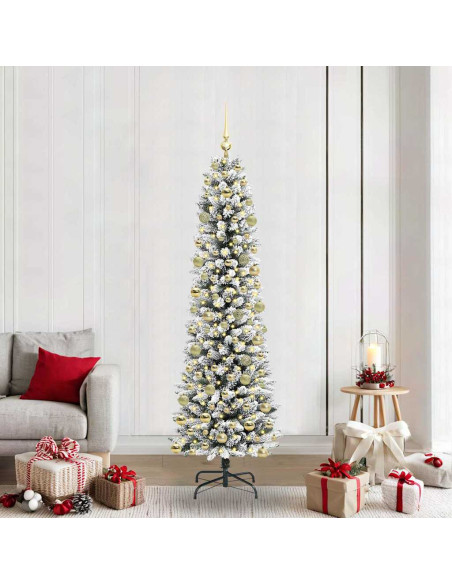 AlberodiNataleartificiale with LEDs Bianco 210cm PVC