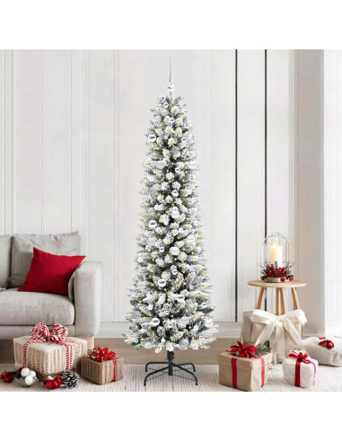 Albero di Natale artificiale con 300 LED Verde e bianco 210 cm