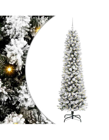 Albero di Natale artificiale con 300 LED Verde e bianco 210 cm