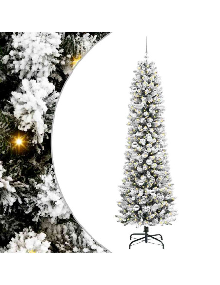 Albero di Natale artificiale con 300 LED Verde e bianco 210 cm