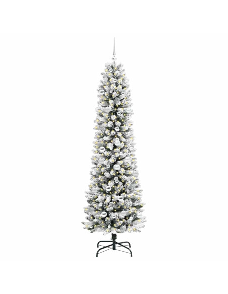 Albero di Natale artificiale con 300 LED Verde e bianco 210 cm