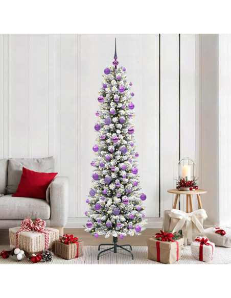 Albero di Natale artificiale con 300 LED Verde e bianco 210 cm