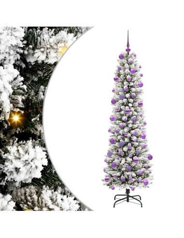 Albero di Natale artificiale con 300 LED Verde e bianco 210 cm