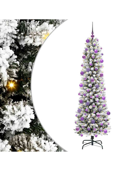 Albero di Natale artificiale con 300 LED Verde e bianco 210 cm