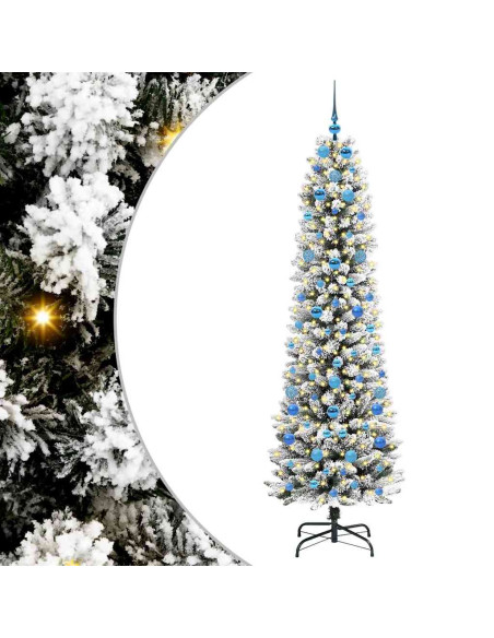 Albero di Natale artificiale con 300 LED Verde e bianco 210 cm