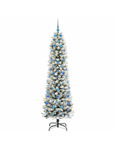 Albero di Natale artificiale con 300 LED Verde e bianco 210 cm
