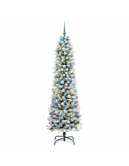 Albero di Natale artificiale con 300 LED Verde e bianco 210 cm