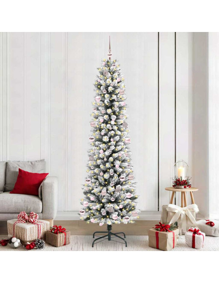 Albero di Natale artificiale con 300 LED Verde e bianco 240 cm
