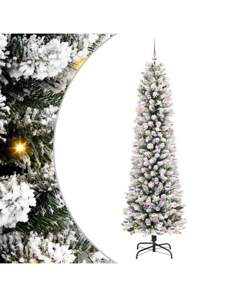 Albero di Natale artificiale con 300 LED Verde e bianco 240 cm