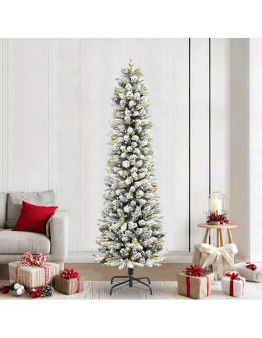 Albero di Natale artificiale con 300 LED Verde e bianco 240 cm