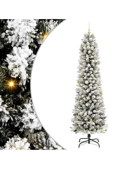 Albero di Natale artificiale con 300 LED Verde e bianco 240 cm