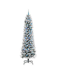 Albero di Natale artificiale con 300 LED Verde e bianco 240 cm 2