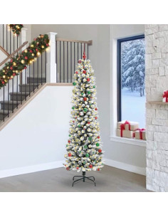 Albero di Natale artificiale con 300 LED Verde e bianco 240 cm 2