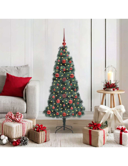 Albero di Natale artificiale preilluminato con set di palline