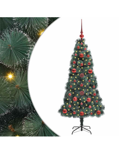 Albero di Natale artificiale preilluminato con set di palline