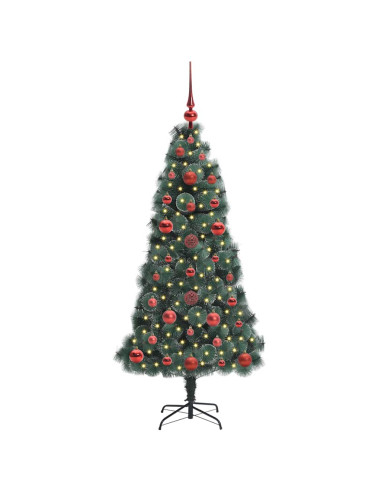 Albero di Natale artificiale preilluminato con set di palline