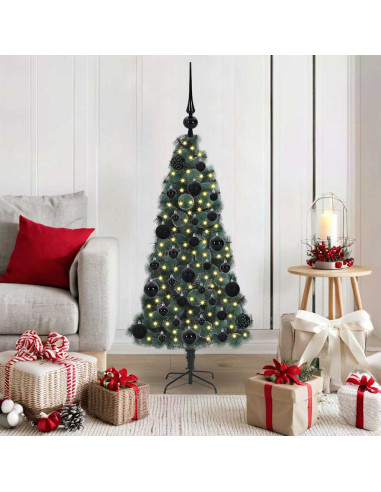 Albero di Natale artificiale preilluminato con set di palline