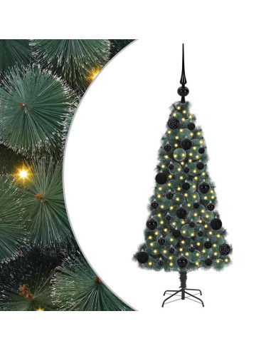 Albero di Natale artificiale preilluminato con set di palline