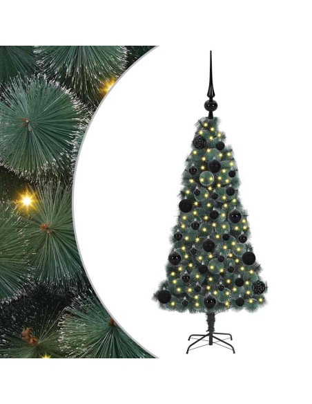 Albero di Natale artificiale preilluminato con set di palline
