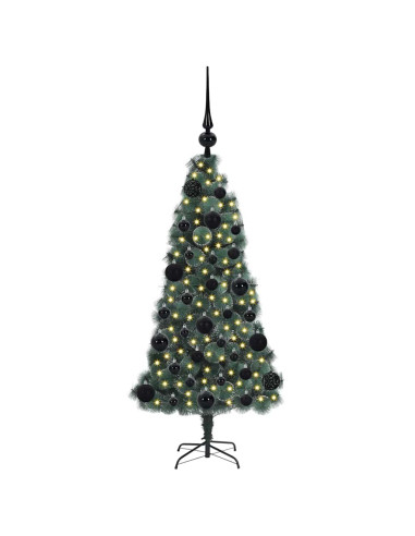Albero di Natale artificiale preilluminato con set di palline