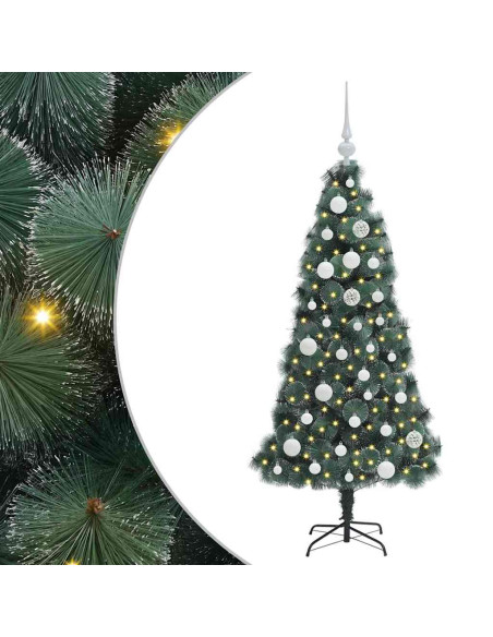 Albero di Natale artificiale pre-illuminato con set di palle