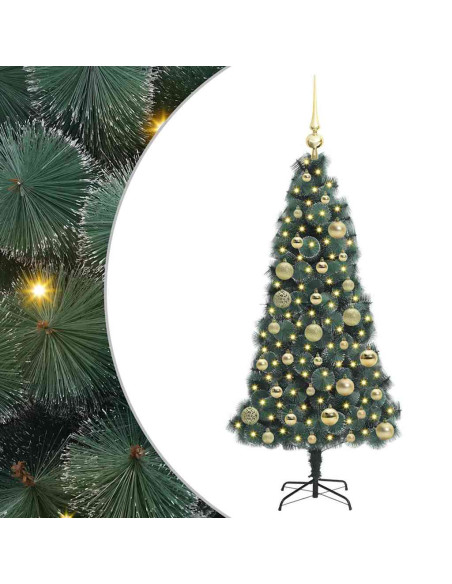 Albero di Natale artificiale preilluminato con set di palline