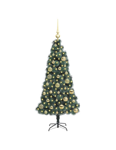 Albero di Natale artificiale preilluminato con set di palline