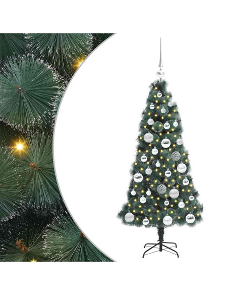Albero di Natale artificiale pre-illuminato con set di palle