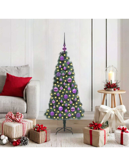 Albero di Natale artificiale pre-illuminato con set di palle