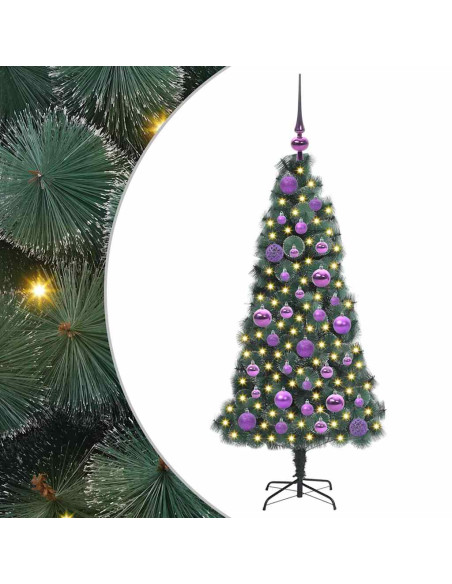 Albero di Natale artificiale pre-illuminato con set di palle