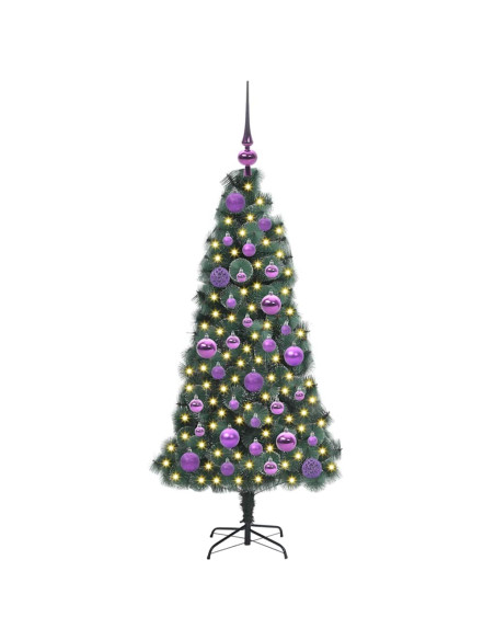 Albero di Natale artificiale pre-illuminato con set di palle