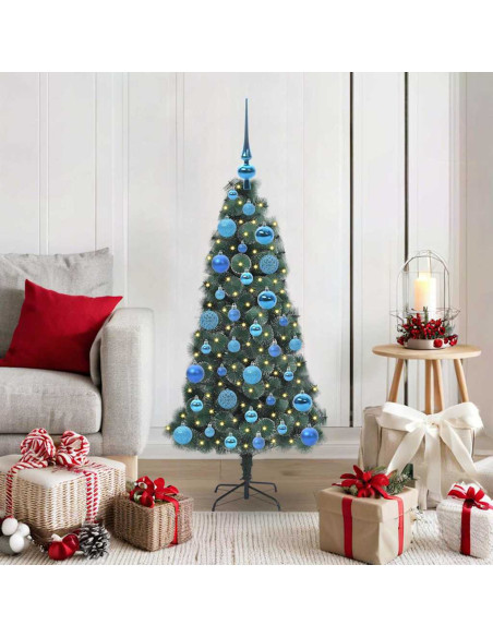 Albero di Natale artificiale pre-illuminato con set di palline