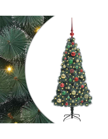 Albero di Natale artificiale preilluminato con set di palline