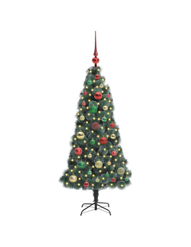 Albero di Natale artificiale preilluminato con set di palline
