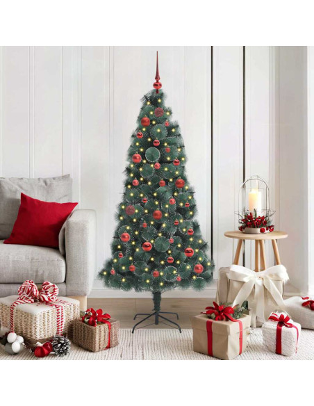 Albero di Natale artificiale pre-illuminato con set di palline