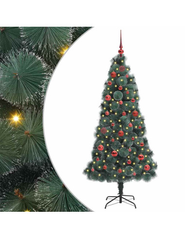 Albero di Natale artificiale pre-illuminato con set di palline