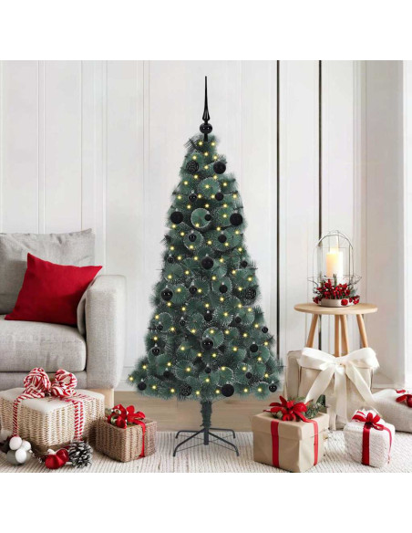 Albero di Natale artificiale pre-illuminato con set di palle