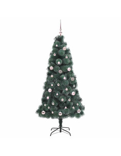 Albero di Natale artificiale pre-lit con set di palline 150 cm 2