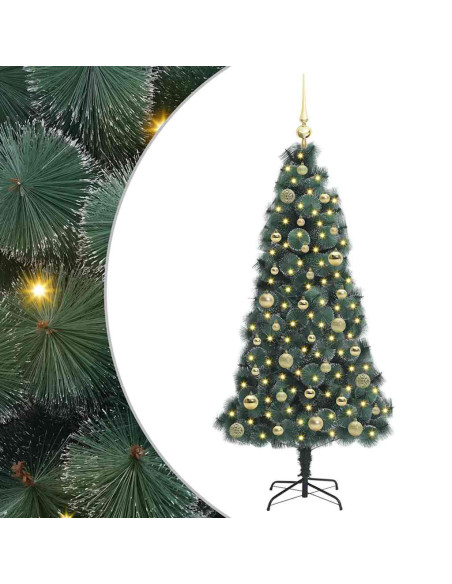 Albero di Natale artificiale preilluminato con set di palline