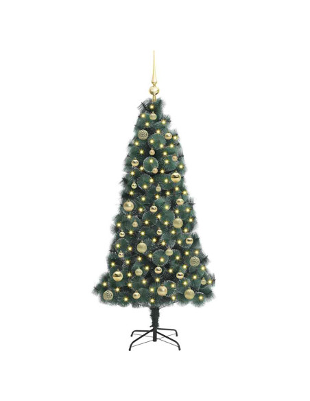 Albero di Natale artificiale preilluminato con set di palline