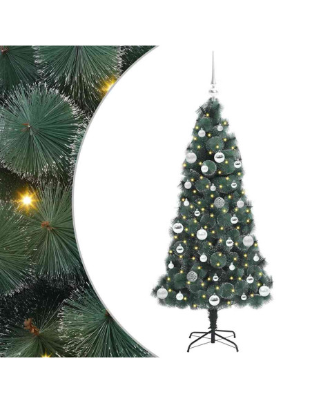 Albero di Natale artificiale pre-illuminato con set di palline
