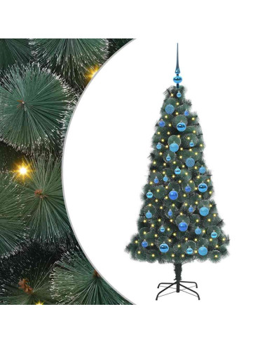 Albero di Natale artificiale preilluminato con set di palline