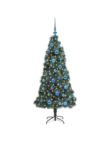 Albero di Natale artificiale preilluminato con set di palline