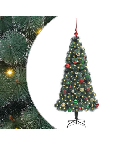 Albero di Natale artificiale preilluminato con set di palline