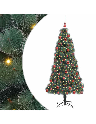 Albero di Natale artificiale preilluminato con set di palline