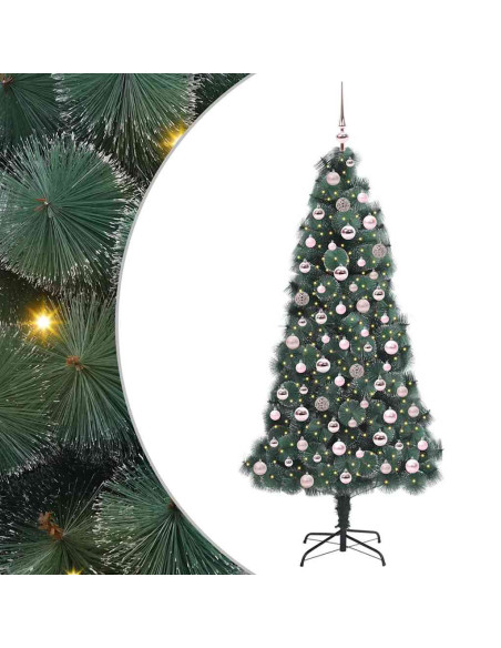 Albero di Natale artificiale pre-illuminato con set di palline
