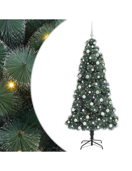 Albero di Natale artificiale pre-illuminato con set di palline