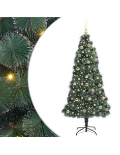 Albero di Natale artificiale pre-illuminato con set di palline 2