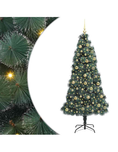 Albero di Natale artificiale pre-illuminato con set di palline