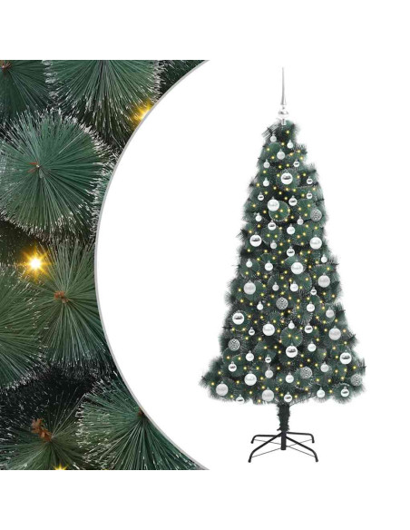 Albero di Natale artificiale preilluminato con set di palline